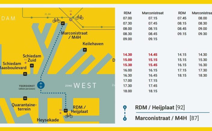 Vaartijden fietsveer Heijplaat