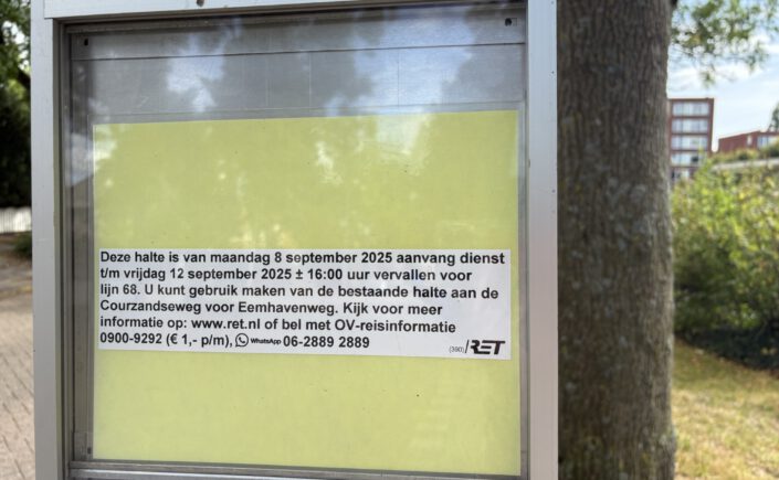 Vervallen halte: Neptunusstraat – Bus 68