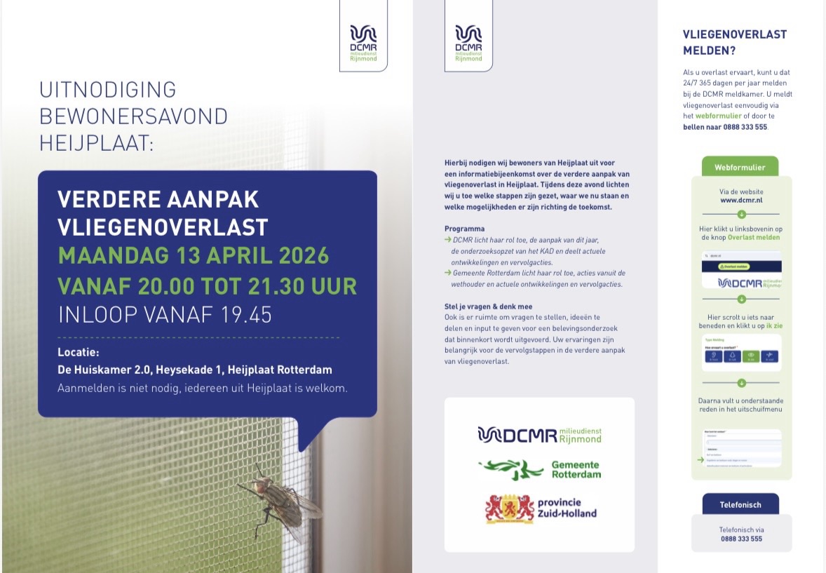 Informatiebijeenkomst vliegenoverlast Heijplaat 13 april 2026